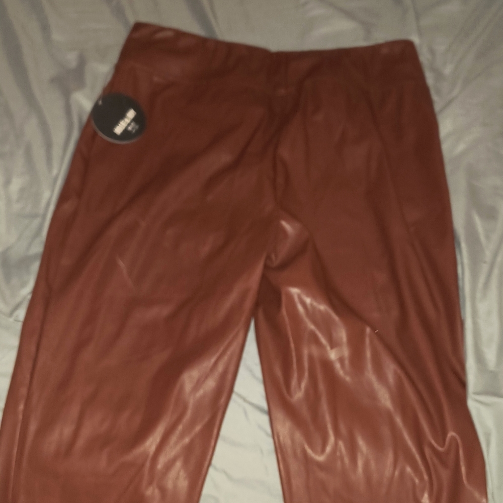 brown leather pants size small